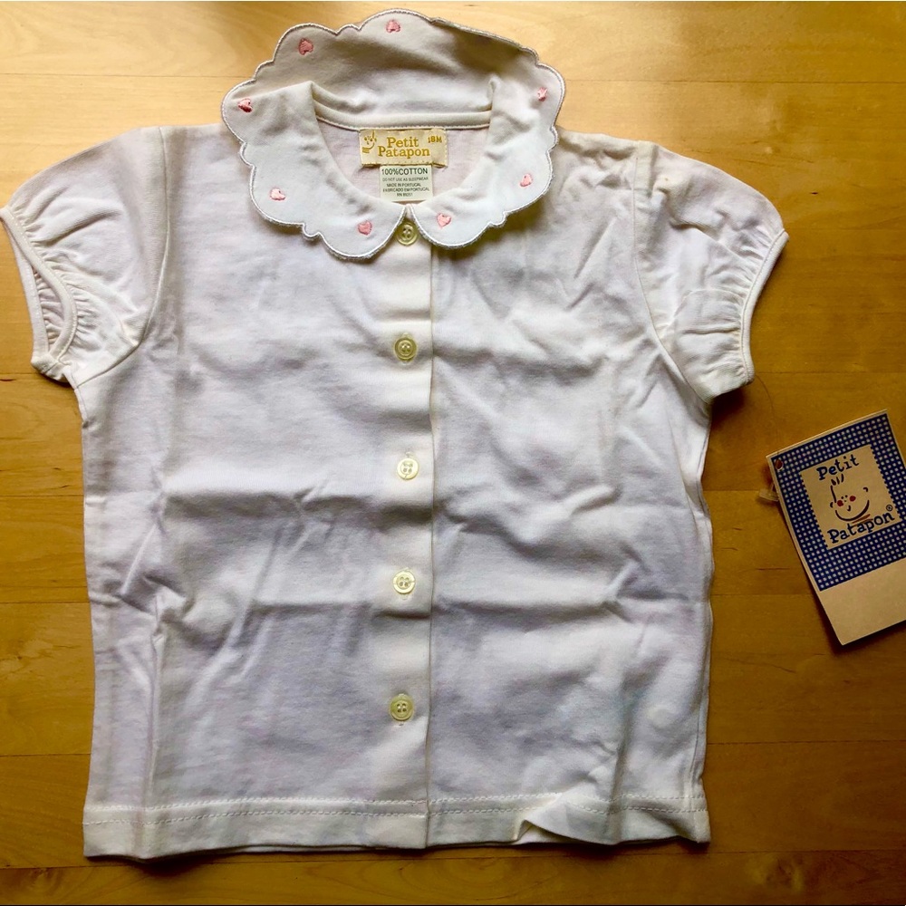 ‘Petit Patapon’ Baby Button-Down, Girls, 100% Cotton, White